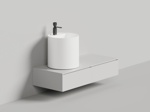 Раковина из искусственного камня S-Stone Salini ARMONIA 130521M 50х50 накладная цвет белый без отверстий под смеситель - фото 3